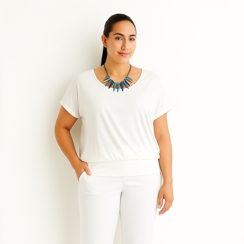 Turquoise Iridescent Shell Spike Statement Neckla… - image 1